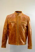 372-Mens Leather Jacket – Tan Distressed