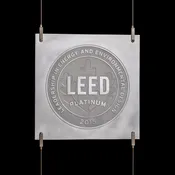 Cable Suspension Aluminum LEED Plaque and Hardware System