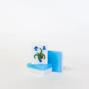 2 Layer Light Blue- Engraved and Hand Painted American MahJongg tile set