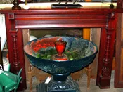 Antique Half Mantel in Cherry with Decorative Tapered Columns