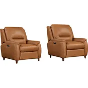 Austin Power Recliner in Caramel Cream Top Grain Leather (Set of 2)