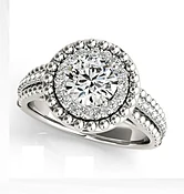 1.20 Carat Vintage Milligrain Round Halo Engagement Ring