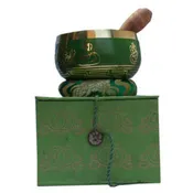 4" Green singing bowl w-Box     SB-129B
