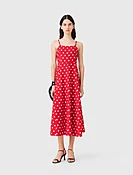 Backless linen-blend maxi dress