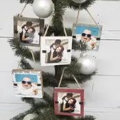 Picture Frame Reclaimed Wood Christmas Ornament Sets