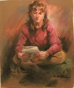 a Young lady reading literature