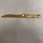 Antique Advertising Brass Letter Knife Ruler Associated Production Co Chicago Ill (8")