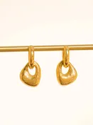 Amoret 18K Gold Non-Tarnish Modern Textured Earrings in Yellow Gold