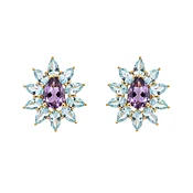 Amethyst Bloom Cluster Stud Earrings