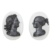 18th – 19th Century French Pair of Oval Bronze Bas Reliefs – Antique Wall Décor