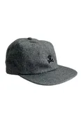 Dark Grey Embroidered Wool Hat