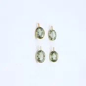 Green Amethyst 14K Gold Oval Charm