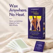 ready set WAX No Heat Wax Strips for Face, Bikini & Body