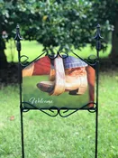 Cowboy Boots Welcome Garden Sign