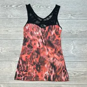 VTG Chico's Runes Tank Top Black Lace Trim Women's Small EUC