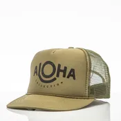 ALOHA Trucker Hat in Khaki Green