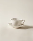 Ribbon Teacup and Saucer, Swan