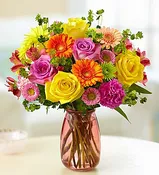 Confetti Bouquet™ in a Pink Vase
