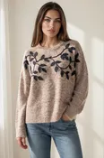 Autumn Vine Embroidered Sweater