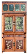 Antique Bone Inlay Book Cabinet