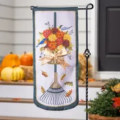 Fall Garden Rake & Mums Everlasting Impression