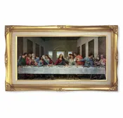 11 1/4″ x 18 1/2″ Gold Leaf Wood Frame with DaVinci: Last Supper Print