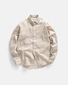 ALBERTO "PER LAVORO" SHIRT - ECRU YARN DYED HBT MIL-SPEC COTTON