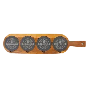 Custom Acacia Wood/Slate Drink Serving Board