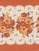 Classic Retro Floral Mums Dish Towel Fabric