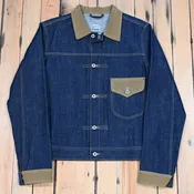 Blue Blanket - Corduroy Collar Denim Jacket (Pure Indigo)