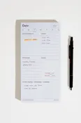 Daily Task Notepad Planner - White/Grey