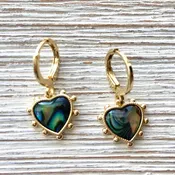 Abalone shell heart earring ocean jewelry salon boutique
