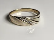 10KT White Gold Diamond Mens Ring Size 13