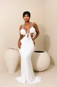 Bela White Cutout Maxi Dress