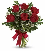 Thoughts of You Bouquet with Red Roses