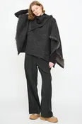 Alpaca Short Poncho in Dark Grey