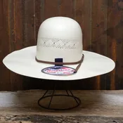 American Hat Co. 20X Fancy Vent Straw in Ivory with Chocolate Band (4 1/4" Brim)