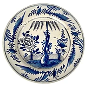Antique Blue and White Delft Charger Hand Painted Netheralands Circa 1780