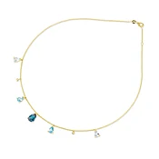 18kt Gold "Iris" Ombre 7 Stones Necklace