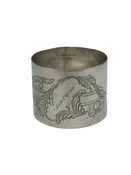 Antique Brite Cut Engraved Sterling Silver Napkin Ring "Georgia"