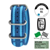 Bertucci Retro Racing Monza Blue with Azzurri Nylon Strap 22mm Ref. 345