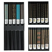 Black Assorted Pattern Chopstick Set