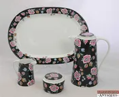 6 Pc Block Spal Portugal Persian Set Coffee Pot Creamer Sugar 15 3/4" Platter