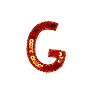 2.5” Letter G Appliqué - Orange Sequins/Beads