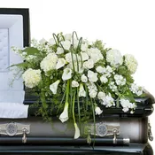 Elegant White Casket Spray