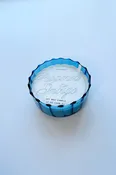 12 oz ribbed glass candle, peppered indigo
