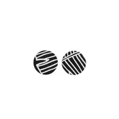 Roundie Earrings • Banana Leaf • White on Black Fabric