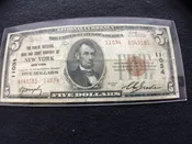 $5 1929 National Currency Note Bown Seal S/N A049185 Jones/Woods