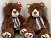 24" BROWN BEAR W/ KNIT SCARF