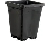 6"x6" Square Black Pot, 8" Tall